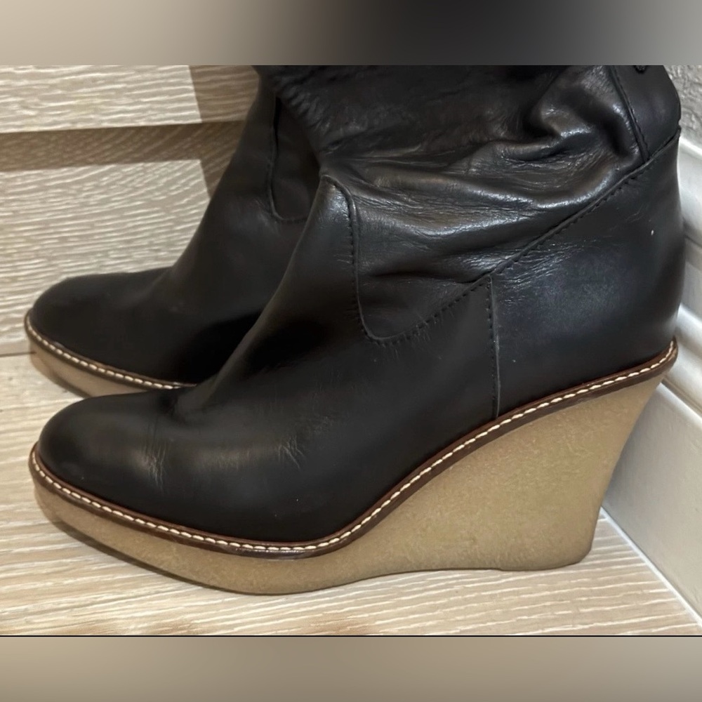 Juicy Couture Black Knee-High Wedge Boots - Picture 3 of 4